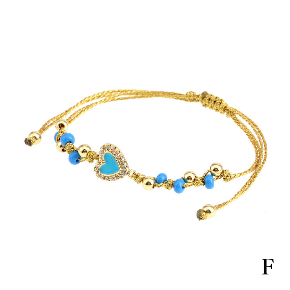 Pulseras De Cuentas De Cristal De Corazón De Joyería Al Por Mayor
